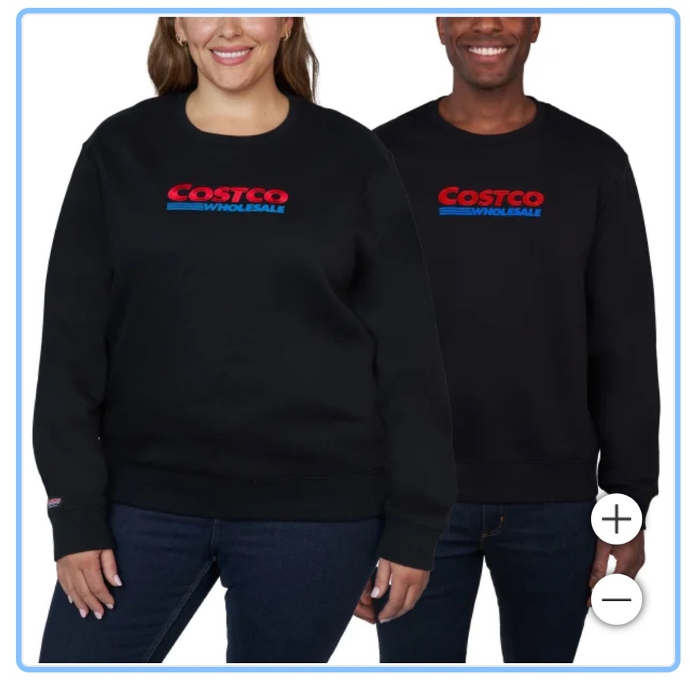 Kirkland Signature Black Sweatshirt with Red and Blue Logo